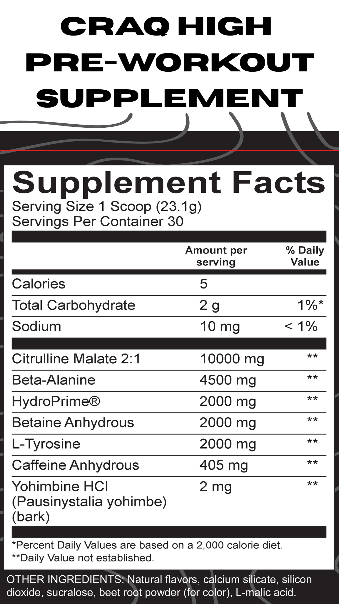 BLOWOUT SALE!!!! CRAQ HIGH Pre-Workout Supplement Tub - Ripped Razzberry