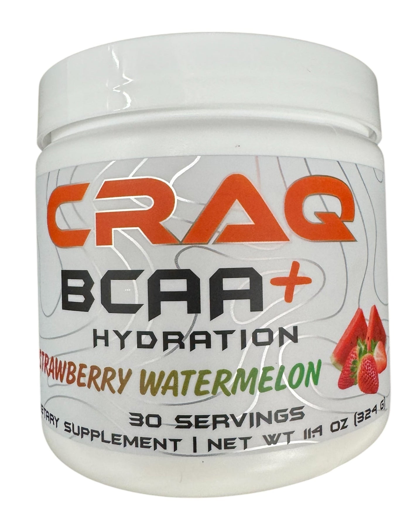 CRAQ BCAA+ Hydration Supplement Strawberry Watermelon in a 30 Serving Tub