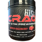NEW - CRAQ HIGH Pre-Workout Supplement Tub - Ripped Razzberry