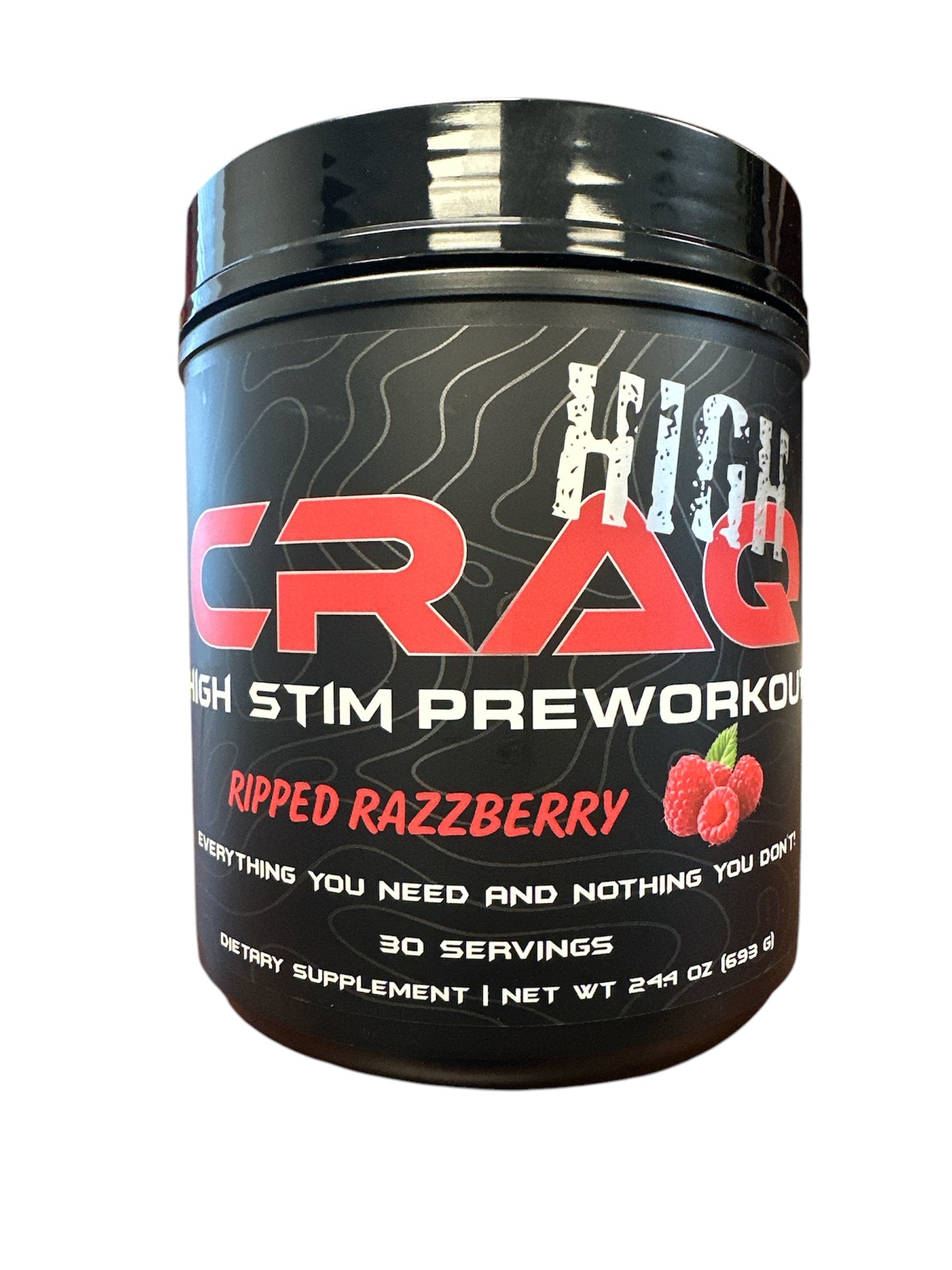 BLOWOUT SALE!!!! CRAQ HIGH Pre-Workout Supplement Tub - Ripped Razzberry