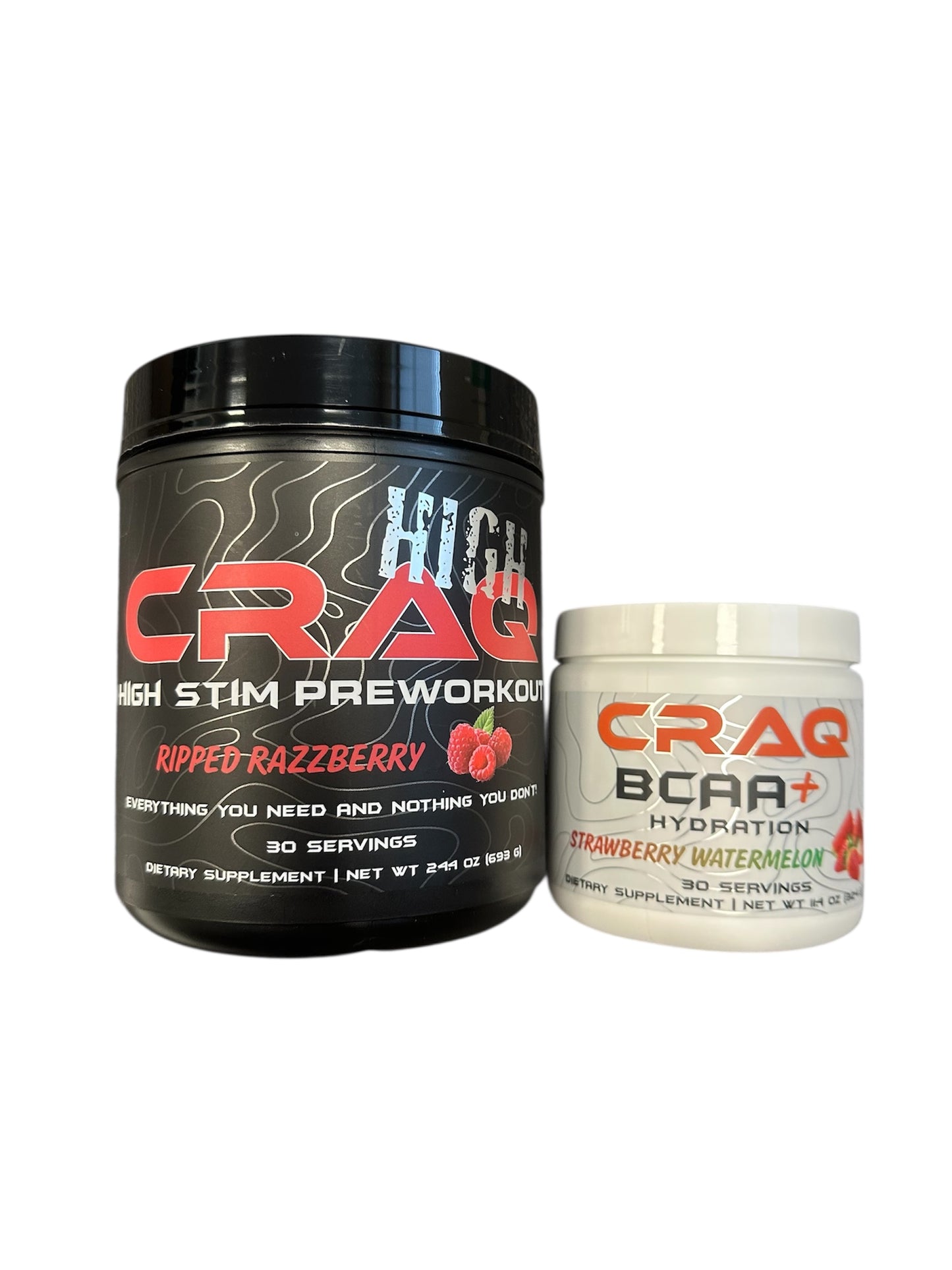 BLOWOUT SALE!!! CRAQ HIGH Pre-Workout Supplement & CRAQ BCAA+ Hydration Supplement STACK