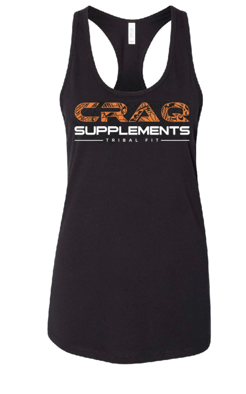 Women’s Razor back Tank ( black & Signature orange)